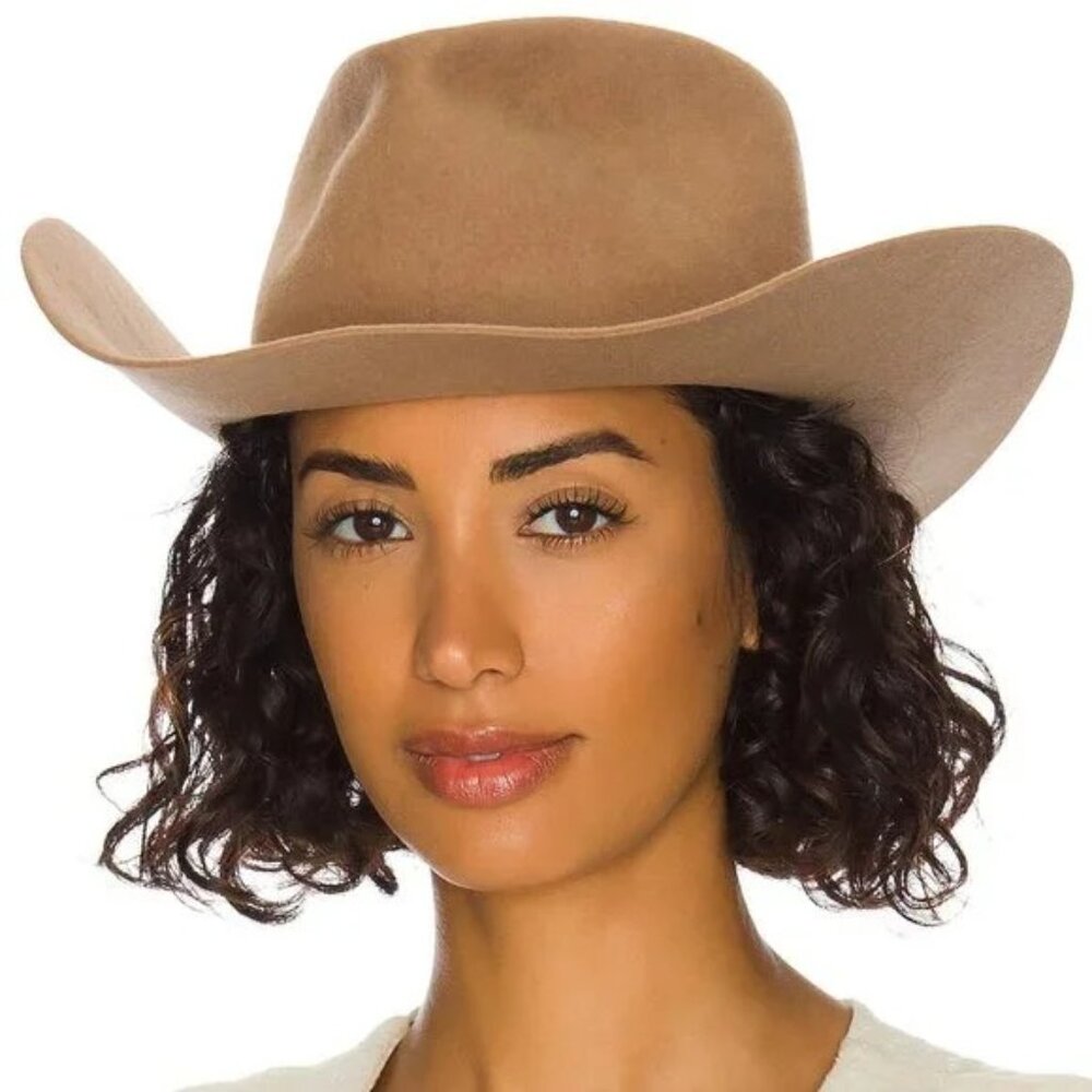 NEW Gladys Tamez Millinery Alex Hat in Camel Brown Suede Cowboy Small S - Picture 2 of 10